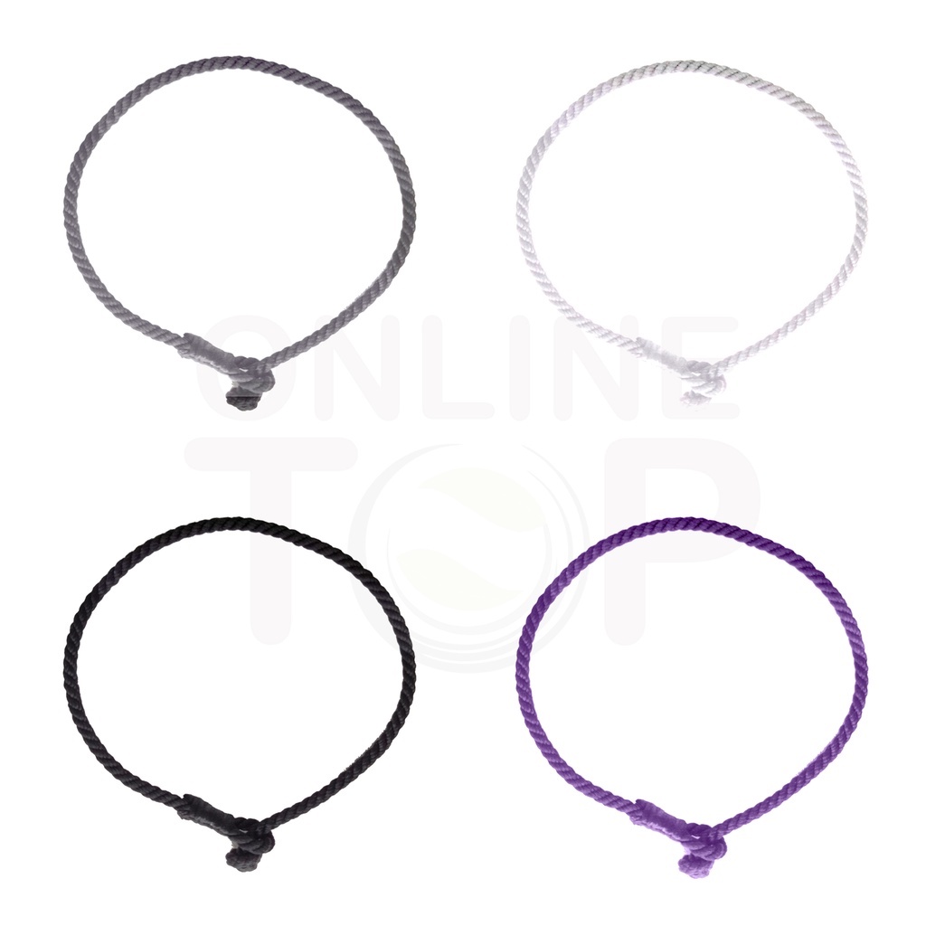 Gelang Polos / Gelang Tali Polos Hitam / Gelang Nyantol Sesuai Ukuran Tangan