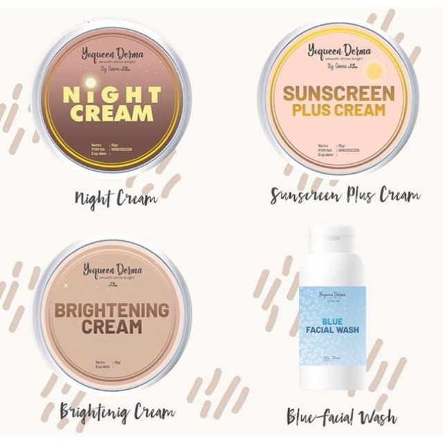 Paket Cream siang malam + facial wash Yoqueen Beauty