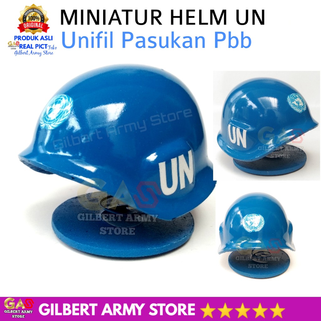 Miniatur Helm UN unifil Libanon Tni Biru  Terbaru GILBERT ARMY STORE Pajangan Dashboard Mobil Lucu Unik Grosir Murah miniatur patung