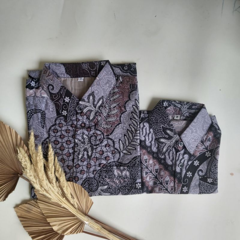 Couple Batik Ayah Anak Katun Premium Ungu