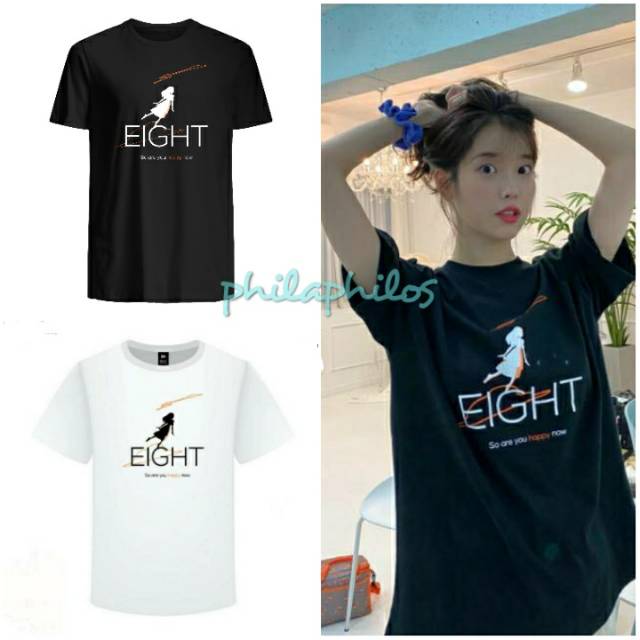 IU EIGHT T-SHIRT SUGA IU EIGHT KAOS KPOP KAOS IU EIGHT KAOS CUSTOM NAMA