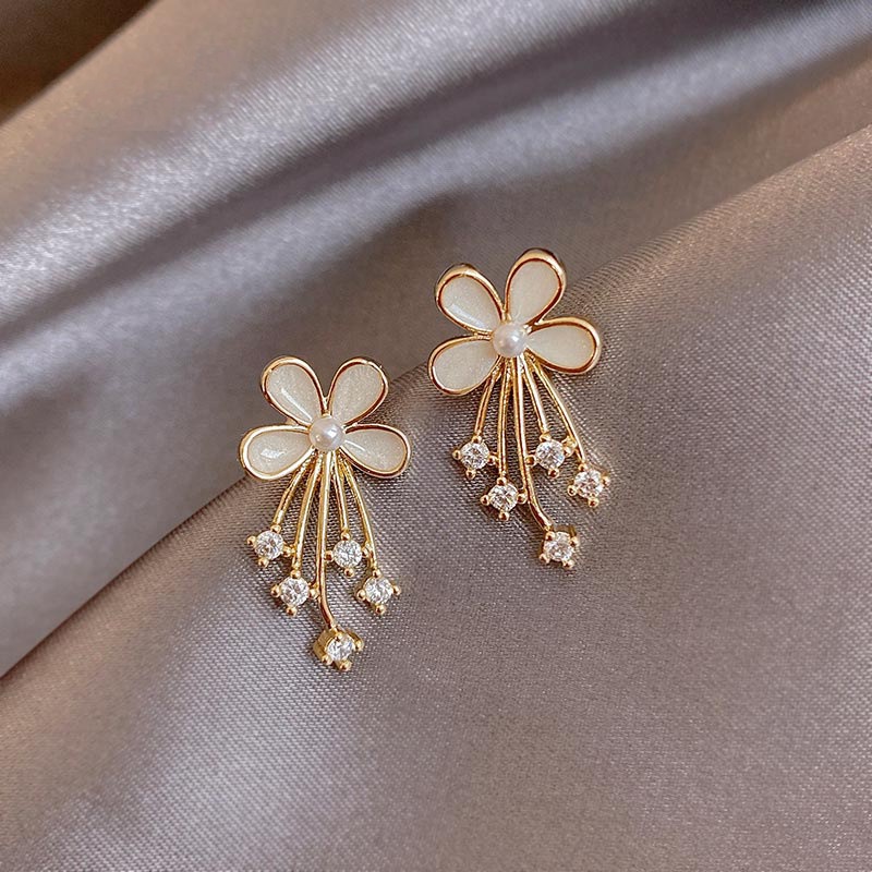 2020 baru zircon bunga anting-anting Korea halus grace online influencer anting-anting wajah tampak