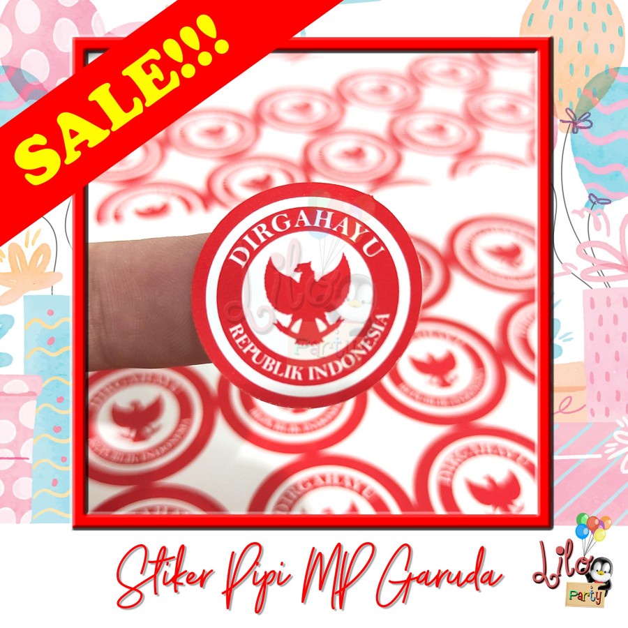 Jual Sticker Garuda Bulat Stiker Pipi Merah Putih Dirgahayu Indonesia Hut Ri Isi 28 Pcs 6607