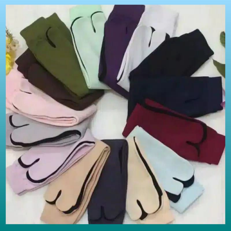 Kaos Kaki Jempol Telapak Hitam Warna / Kaos Kaki Muslimah / Kaos Kaki Jari Wanita