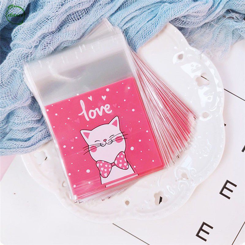 

20pcs kantong plastik pink cat/ cookies bag candy/souvenir permen lucu/souvenir hampers