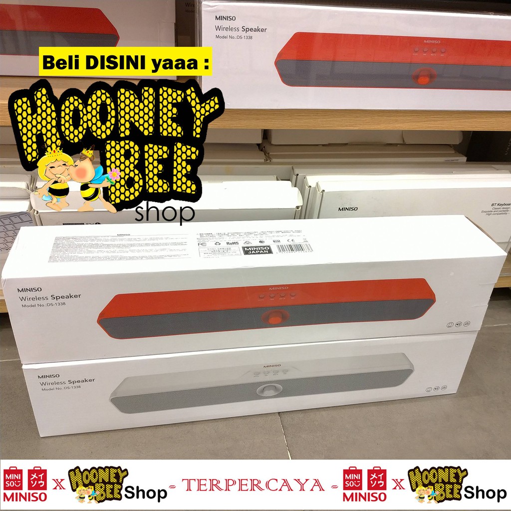 Original Miniso Wireless Speaker Bluetooth Ds 1338 Double Horn Stereo Shopee Indonesia