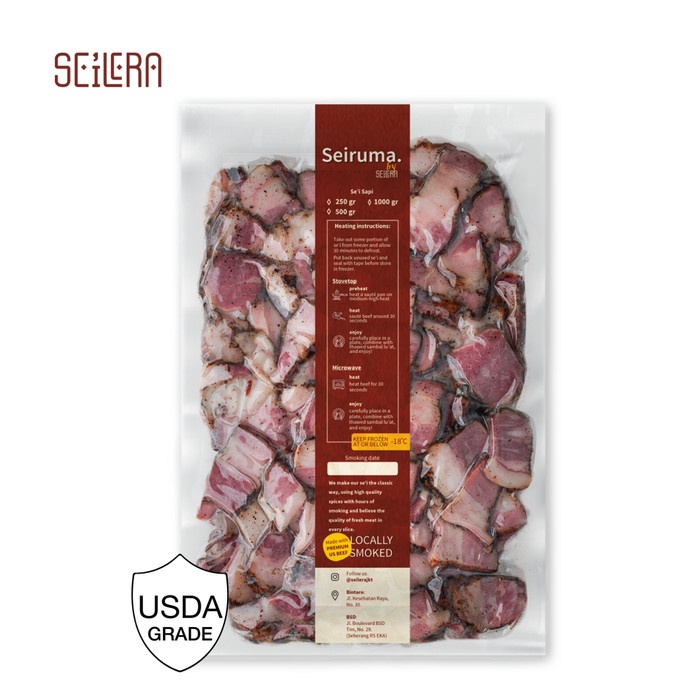 

Daging Asap - Seiruma - Sei Sapi / Daging Asap (1 Kg) + Sambal Luat By Seilera