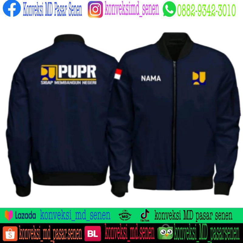 jaket Boomber pupr umum/jaket pupr umum/jaket kementrian pupr full bordir