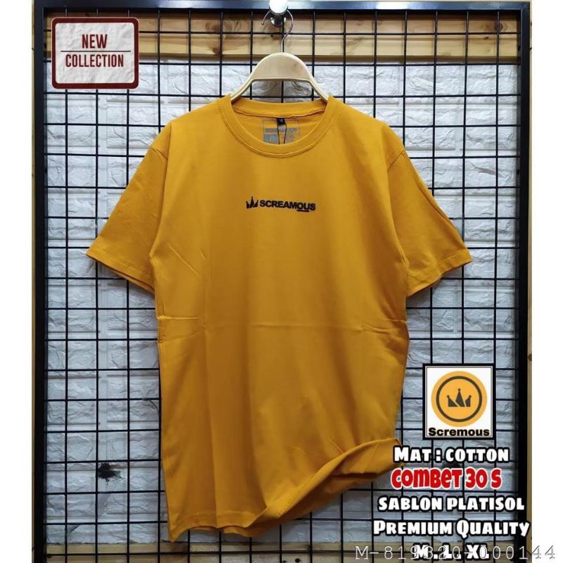 KAOS SCREAMOUS PRIA LENGAN PENDEK KATUN COMBED