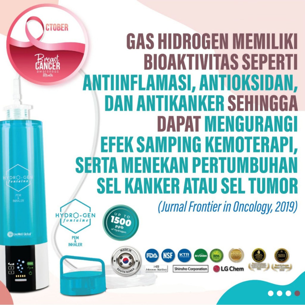 Botol Air Hidrogen Fontaine dan Air Antioksidan / Hydrogen Fontaine 2.1 (PEM &amp; Inhaler) LWG