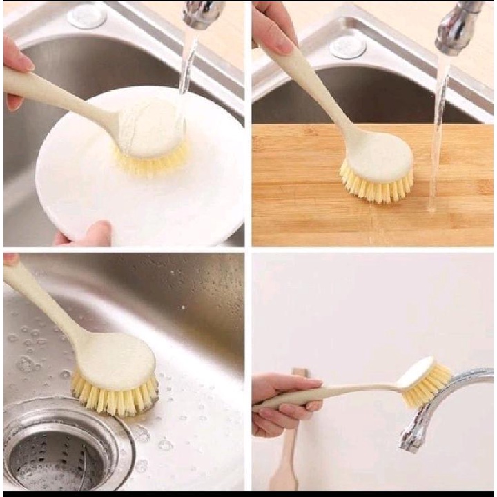 Sikat Gagang Bulat Sikat Pembersih Panci Dapur Sikat Pembersih Kamar Mandi Sikat Wastafel Sikat Bulat Serbaguna