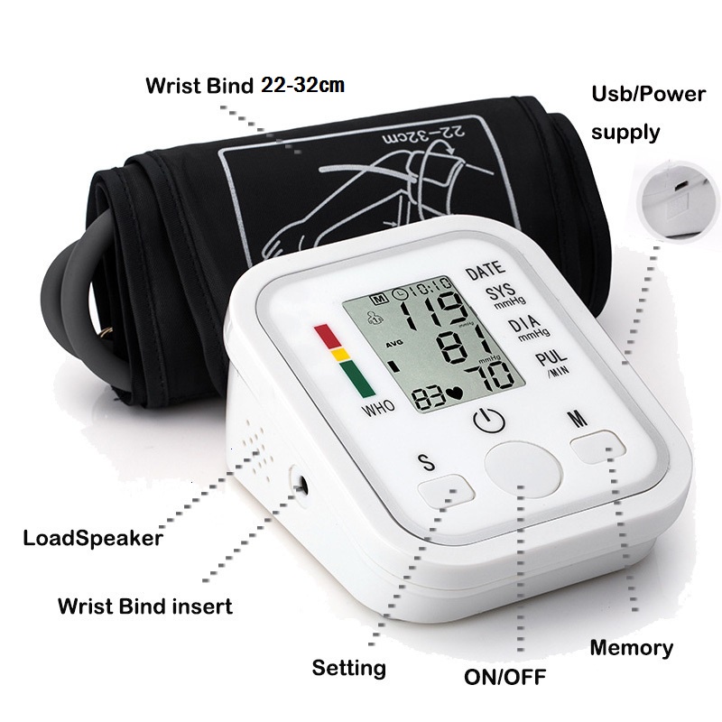 Tensimeter Tensi Meter Pengukur Tekanan Blood Pressure Monitor Portable Digital Darah Alat LCD Besar