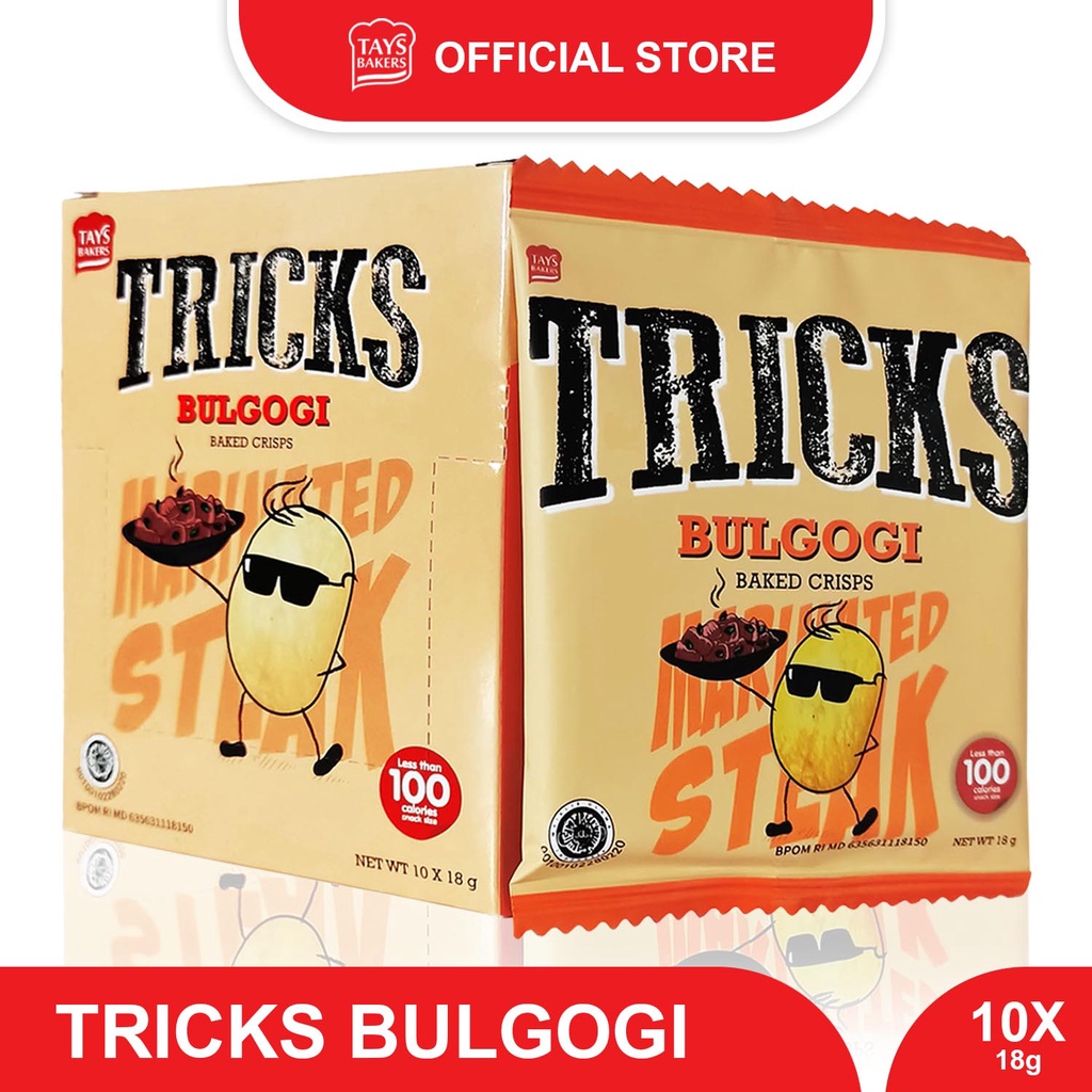 

Tricks Baked 18g Bulgogi 1 box 10pcs /Snack Kentang/Tricks Kentang