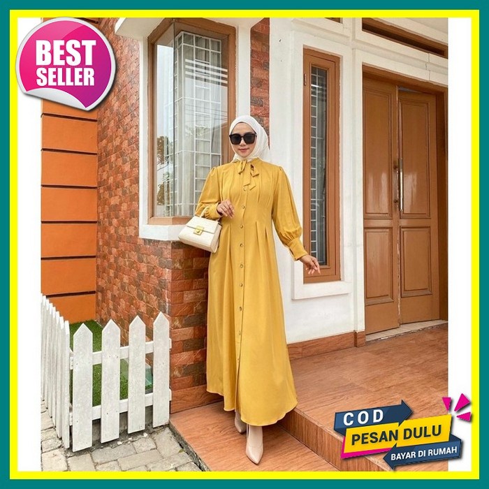 Gamis Wanita Terbaru 2021 Kekinian Terlaris Kondangan Hajatan Ibu Hamil Jumbo Syar'I Muslim Dewasa I