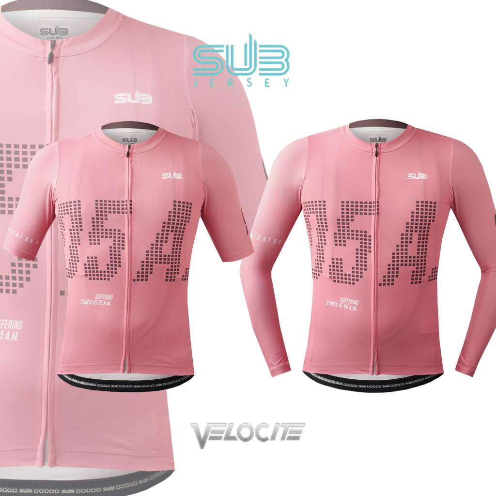 Sub Jersey 05 AM Pink Gen III Short Long Sleeve SubJersey Baju Sepeda Gowes Merah Muda