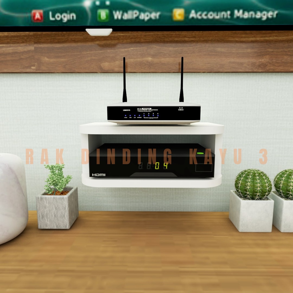 Rak Gantung Set Top Box / DVD / Modem / Wifi / Router