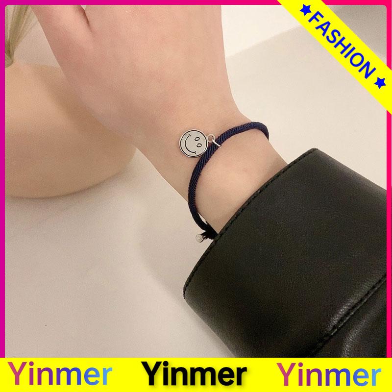 COD✨ 2 Pcs/Set Gelang Pasangan Yang Tersenyum Gelang Couple Tenunan Tangan Baru Aksesoris Perhiasan Fashion Korea-Yinmer
