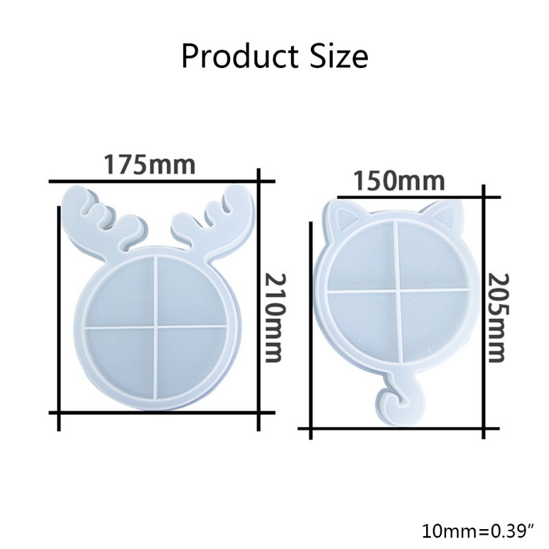 Cetakan Resin Epoksi Bentuk Rusa / Kucing Tema Natal Bahan Silikon Untuk Membuat Perhiasan Diy