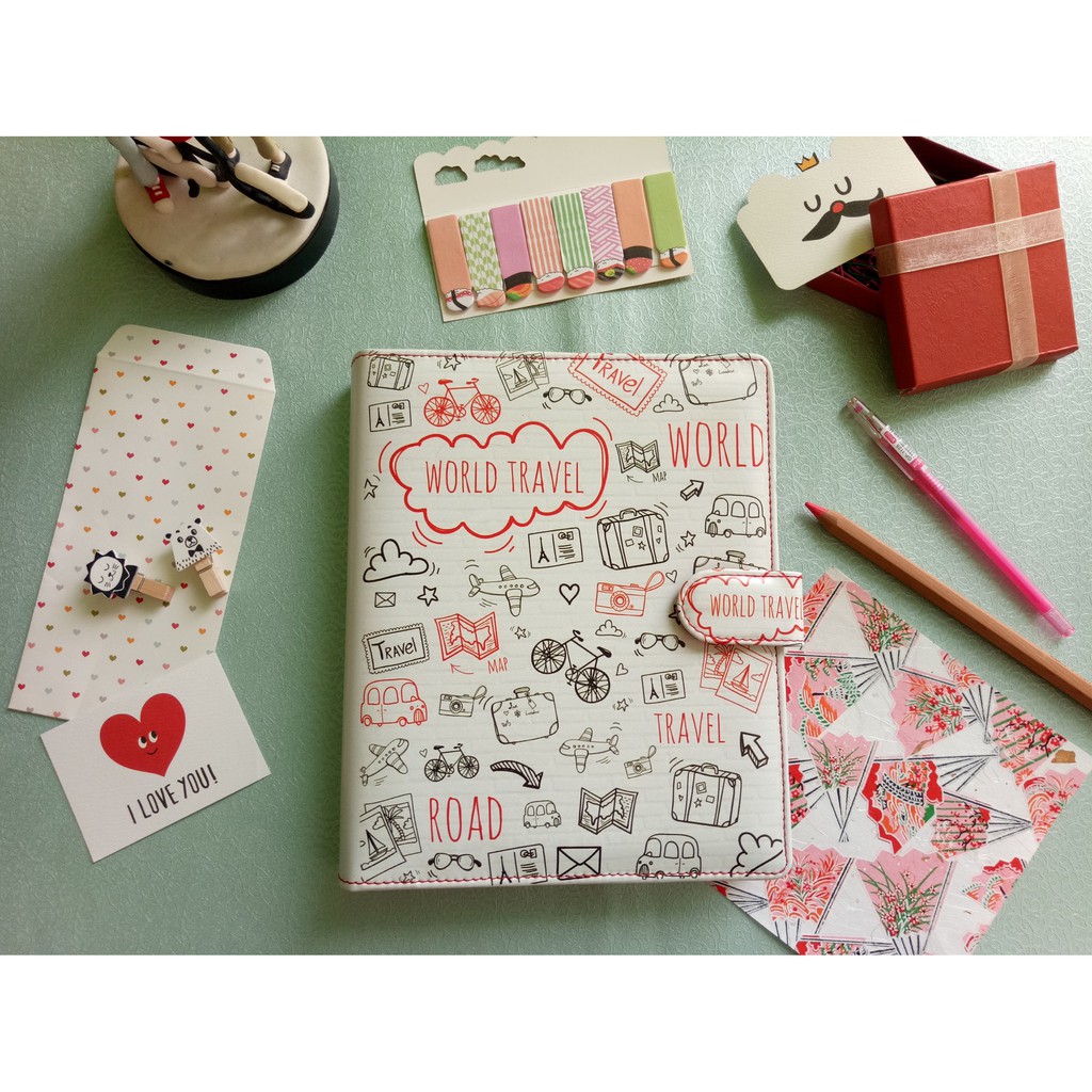 

Binder Printing World Travel A5 B5 20 26 ring Crable Stationery