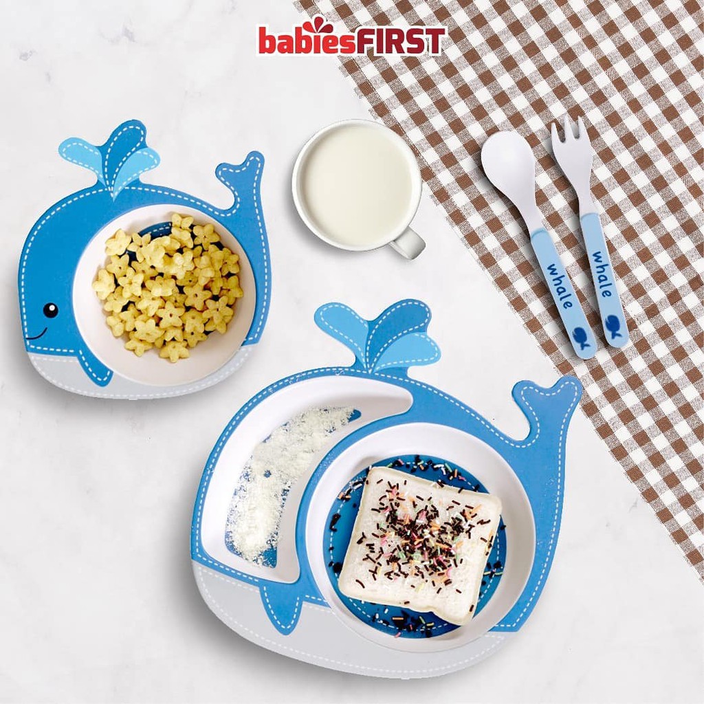 Babies First Bamboo Fiber Kids Feeding Set Animal 3D (BF504) - Peralatan Makan Bayi