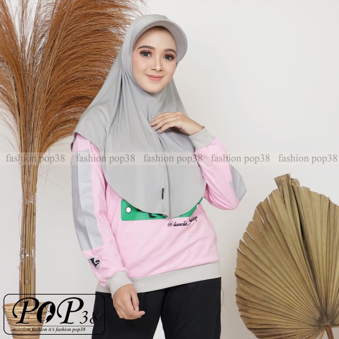 Unik HIJAB JILBAB SPORTY TOPI BY FASHION POP38 - Hitam Murah