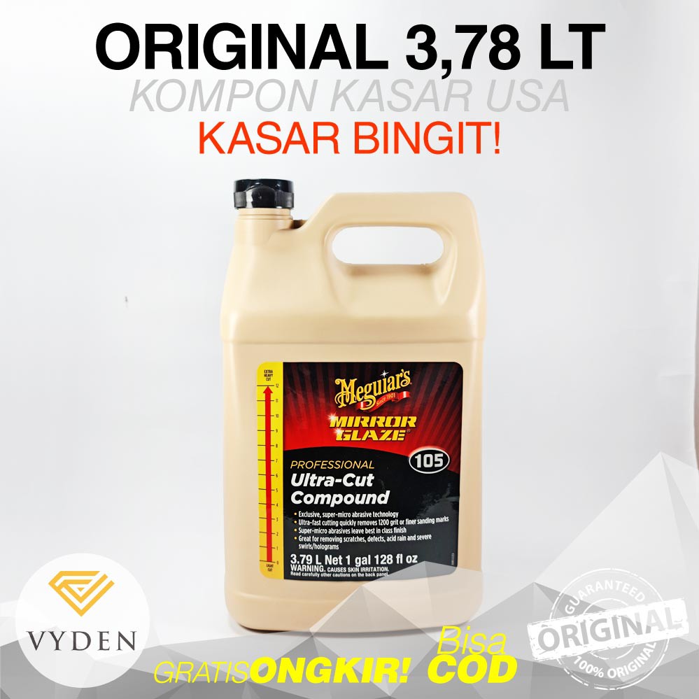 MEGUIARS M105 105 Ultra Cut Compound Kompon Kasar Kilap Tinggi Penghapus Baret Dalam Kusam Jamur Kaca Kerak Air Mobil Motor