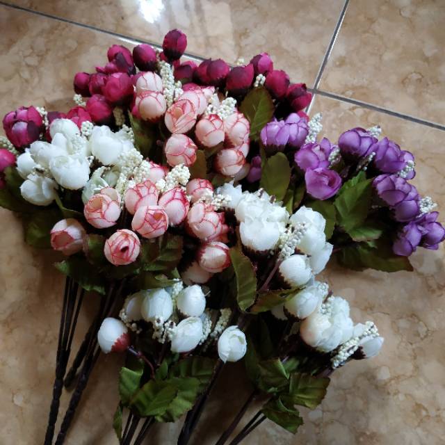 Bunga artificial bunga kuncup BK004, bunga dekorasi / bunga plastik-1