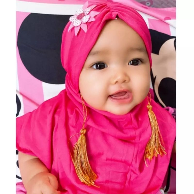 Hijab Bayi Lucu 0-2 tahun Adem tidak gerah-5