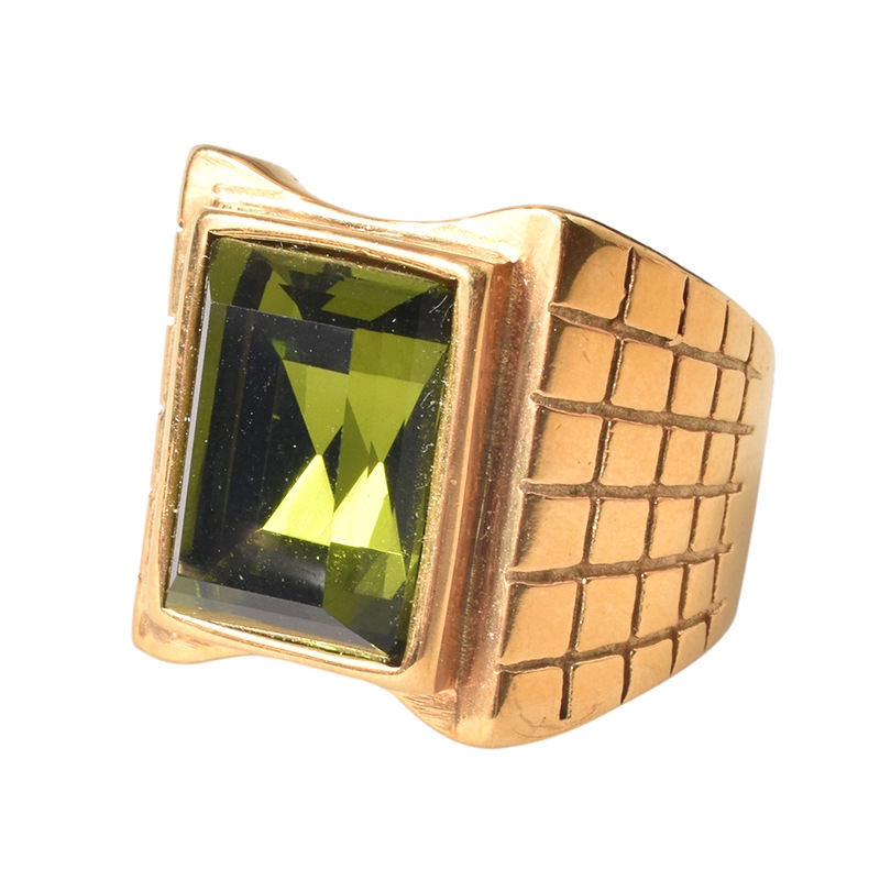Cincin Batu Permata Warna Emas Untuk Pria
