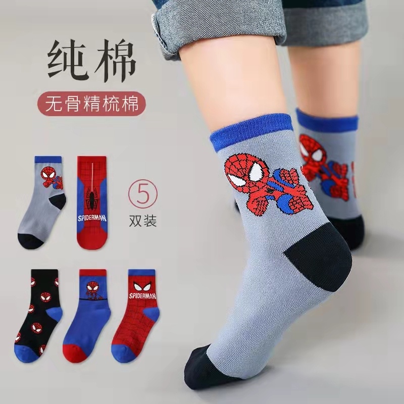 PROMO 12.12 PUNCAK Okaybaby B161 Kaos Kaki Spiderman Anak Laki Laki Import (Harga Tercantum Itu Per 1 Pasang) Bahan Tebal Lembut Motif Lucu Terbaru 3-7 Tahun