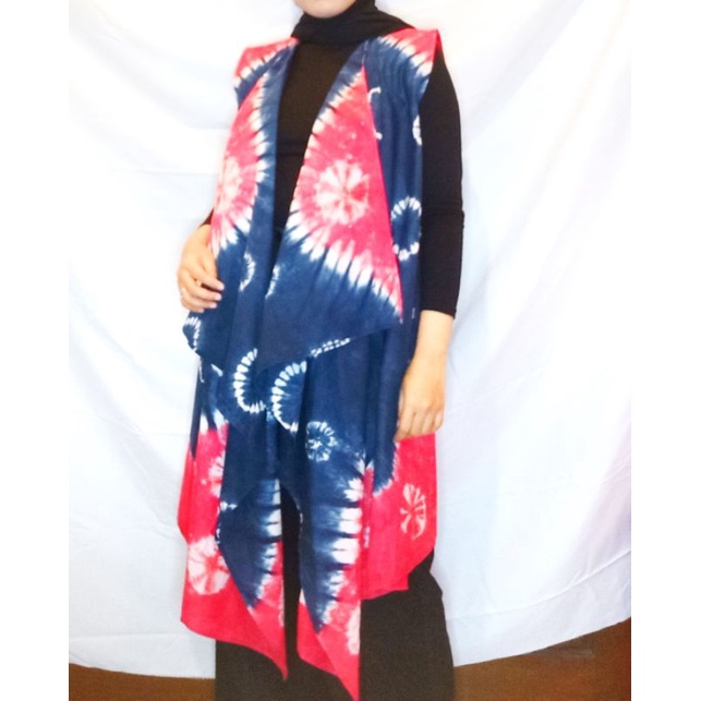 [BISA COD] Outer Rompi Wanita Bahan Katun Viskos Motif Batik Celup Jumputan Palembang - Cocok untuk 