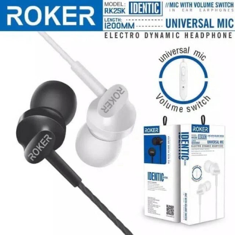 Handsfree Roker IDENTIC RK25K / Headset Roker BASS / Earphone Roker RK 25K