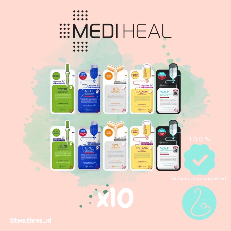(CLEARANCE SALE) MEDIHEAL SHEET MASK 1BOX (10 Pcs)