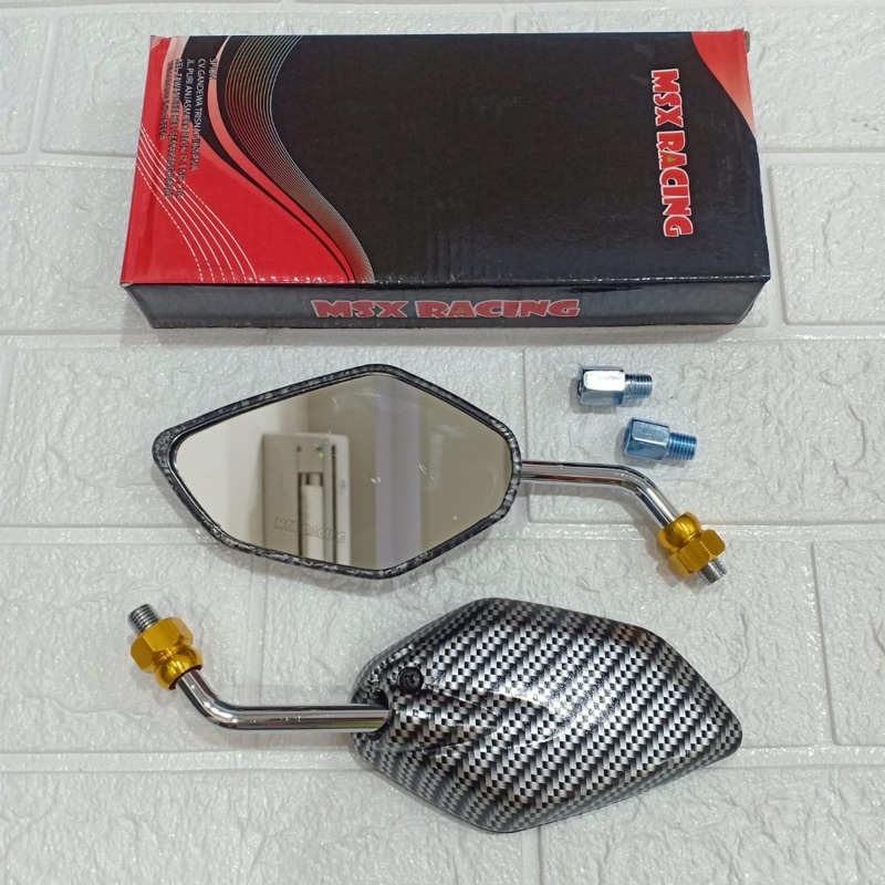 Spion Motor Model Jupiter Mini Carbon Tangkai crome monel spion warna gold