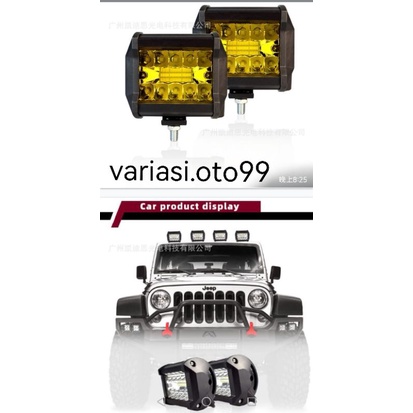 LAMPU TEMBAK SOROT LED CREE CWL 57W 20MATA LED PUTIH &amp; KUNING LAMPU TEMBAK MOBIL DAN MOTOR