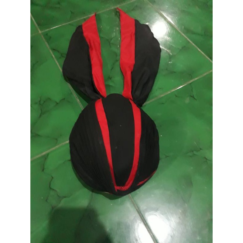 blangkon jogja lipat dewasa motif hitam lis merah