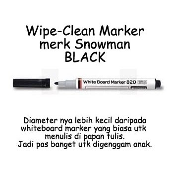 

tulis-alat-paket- wipe-clean marker black (merk snowman kode 820) -paket-alat-tulis.