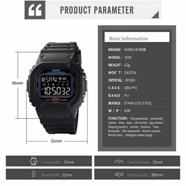 Jam Skmei 1629 bluetooth bergaransi