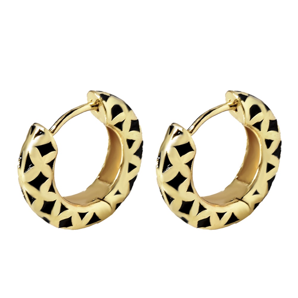 Hu Hu Hu Hu Hu Alat Bantu Pasang Kacamata♡ 1pc Anting Tusuk Gantung Desain Geometri Enamel Warna Blok Untuk Wanita