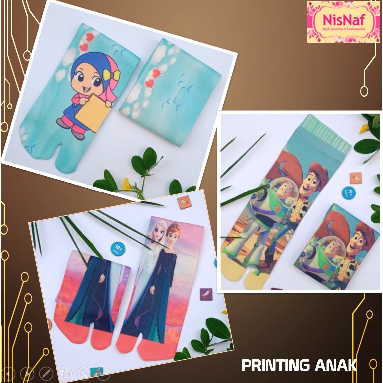 NisNaf Kaos Kaki Printing Anak  Jempol Cewek Lucu Imut 