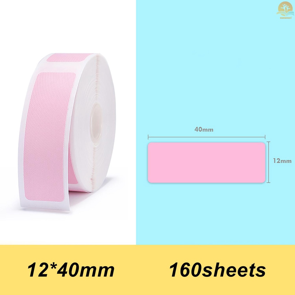 Niimbot Thermal Printing Label Paper Barcode Price Size Name Blank Labels Waterproof Tear Resistant 12*40mm 160pcs/roll for Home Organizer Supermarket Store Catering