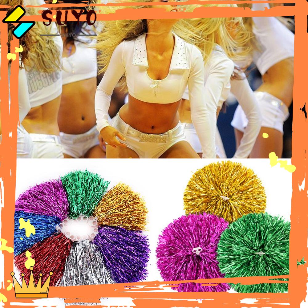 Suyo 1 Pasang Pompom Bunga Untuk Dekorasi Pesta Kostum Cheerleader