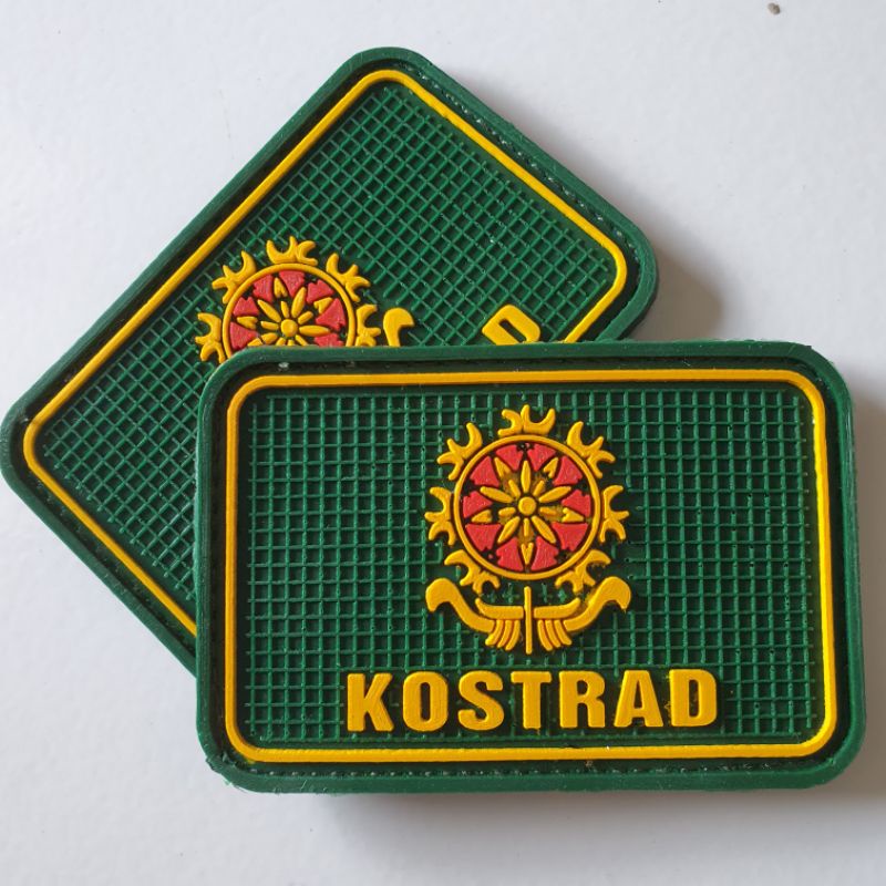PATCH RUBBER LOGO KOSTRAD TNI / TEMPELAN EMBLEM KARET VELCRO