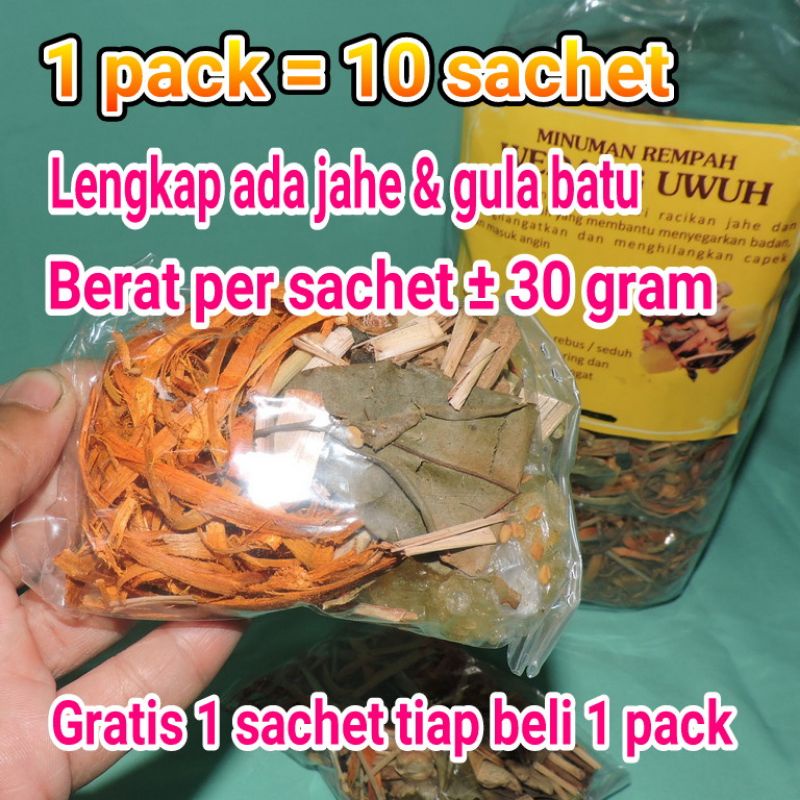 

WEDANG UWUH REMPAH HARGA PER SACHET KEMASAN ±30 GRAM