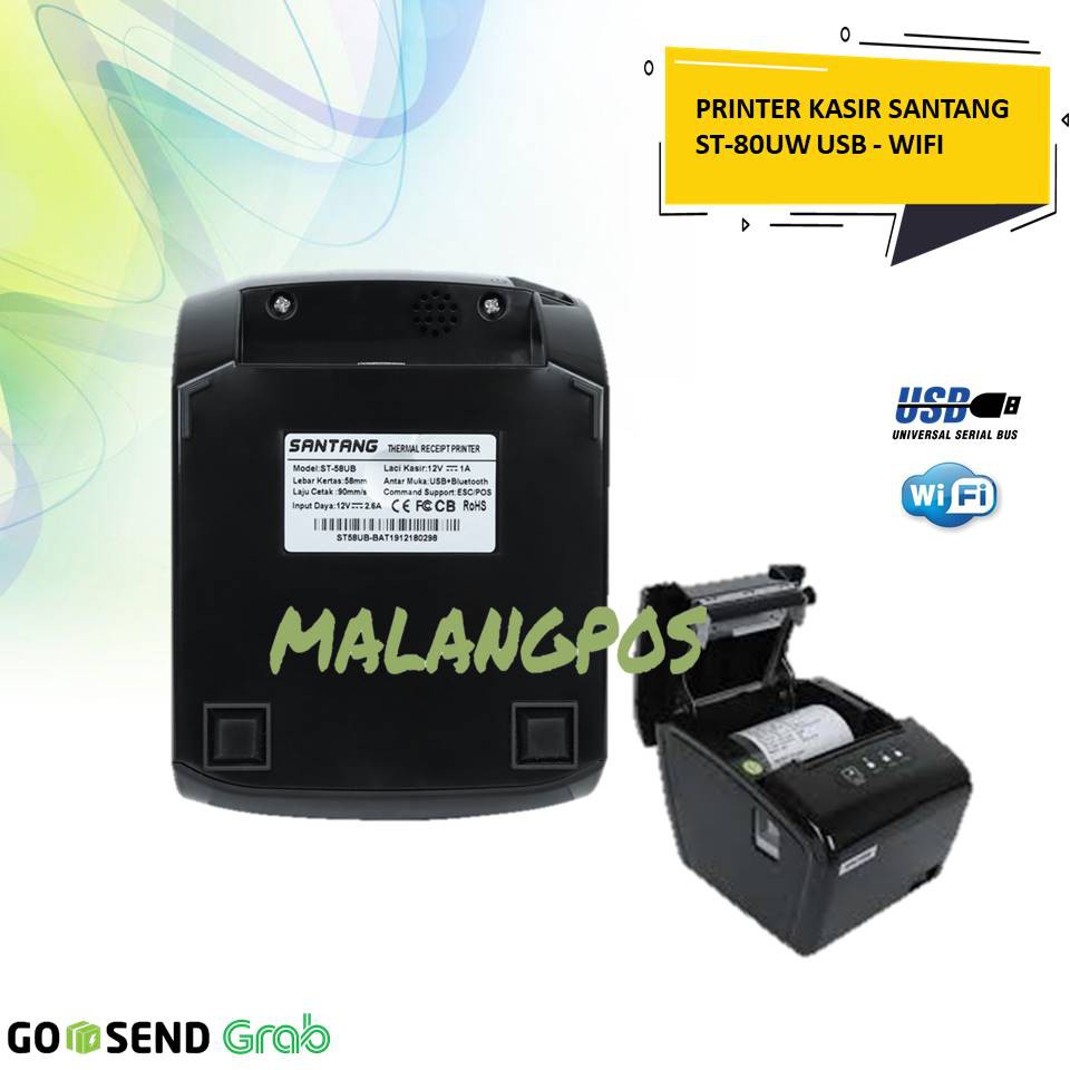 PRINTER KASIR THERMALL 80MM SANTANG ST-80UW USB WIFI