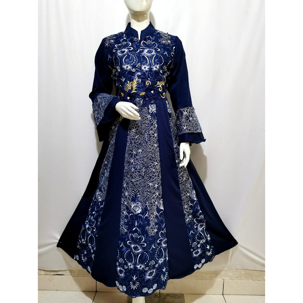 Jorhen Gamis Maxi Pesta Jumbo Size M , L , XL , XXL / Baju Gamis Brukat Tile / Gamis Kondangan Remaj