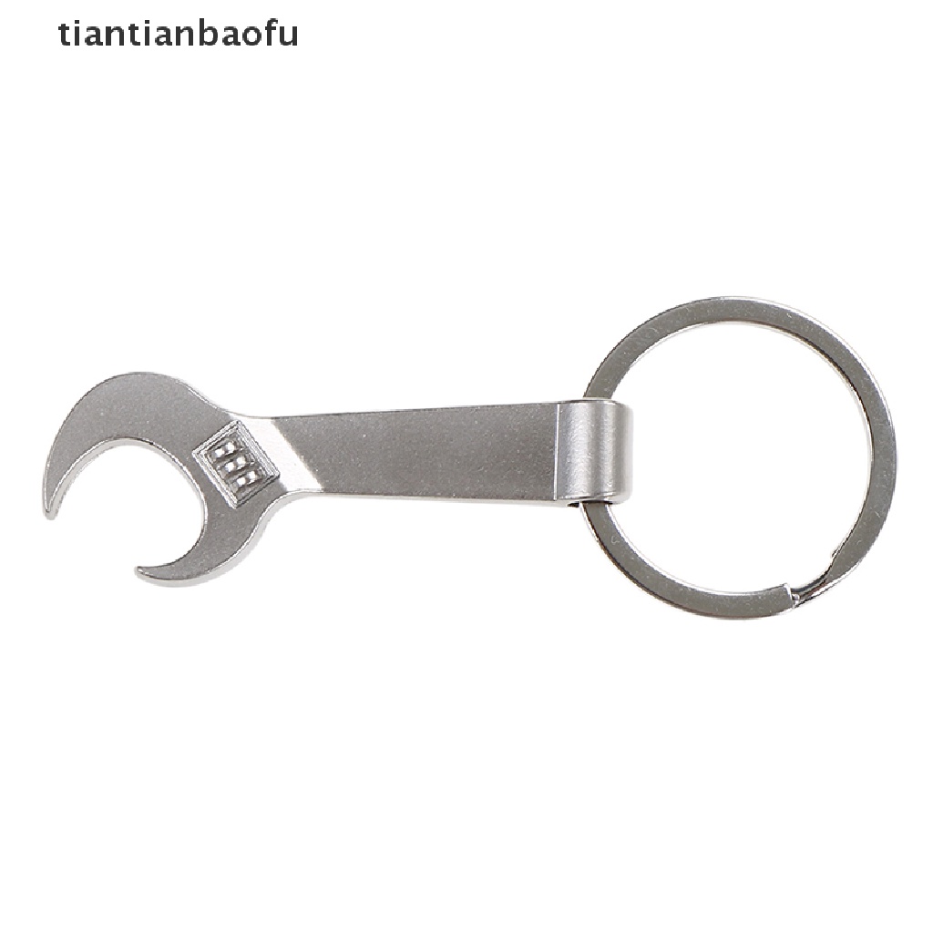 [tiantianbaofu] Eco-friendly Silver Metal Wrench Spanner Beer Bottle Opener Key Chain Keyring Gift Boutique