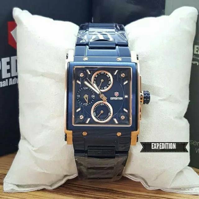 Jam Tangan Wanita Expedition E6731 Original Black Rosegold