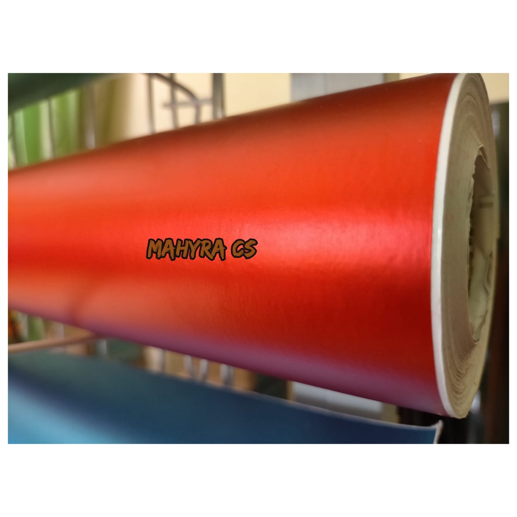 SKOTLET MOTOR MOBIL STIKER WARNA MERAH METALIK DOFF SATIN SCOTLITE MOTOR STICKER MATT CANDY RED 50X5