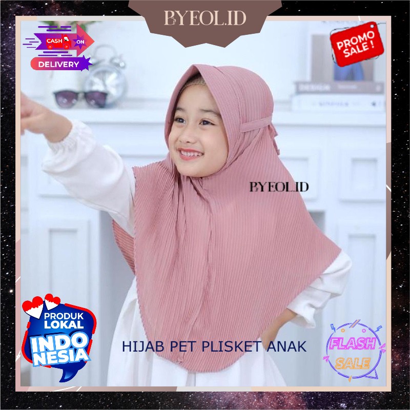 (BYEOL.ID) BYEOL-J039 Hijab Pet Plisket Anak Jilbab Anak Perempuan